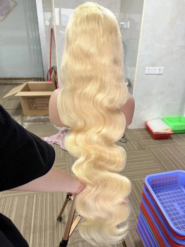 13x4 13x6 360 HD Transparent 613 Lace Frontal Wig Honey Blonde Color Brazilian Raw Body Wave Lace Front Human Hair Wig For Women