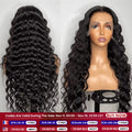 Deep Wave 30 32 Inch 13x4 HD Transparent Human Hair Lace Frontal Wig Water Curly 13x6 Lace Front Wigs PrePlucked For Women